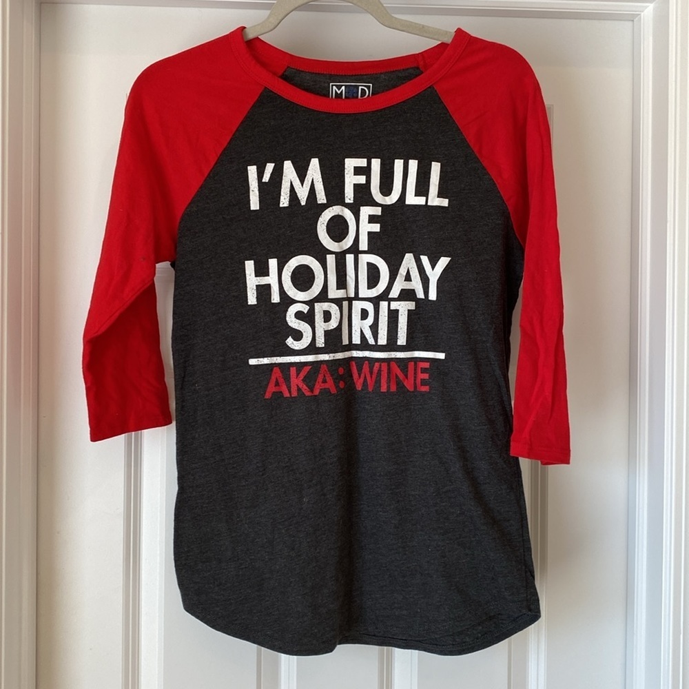 Modern‎ Lux Holiday Christmas T Shirt - Black Red White - Large